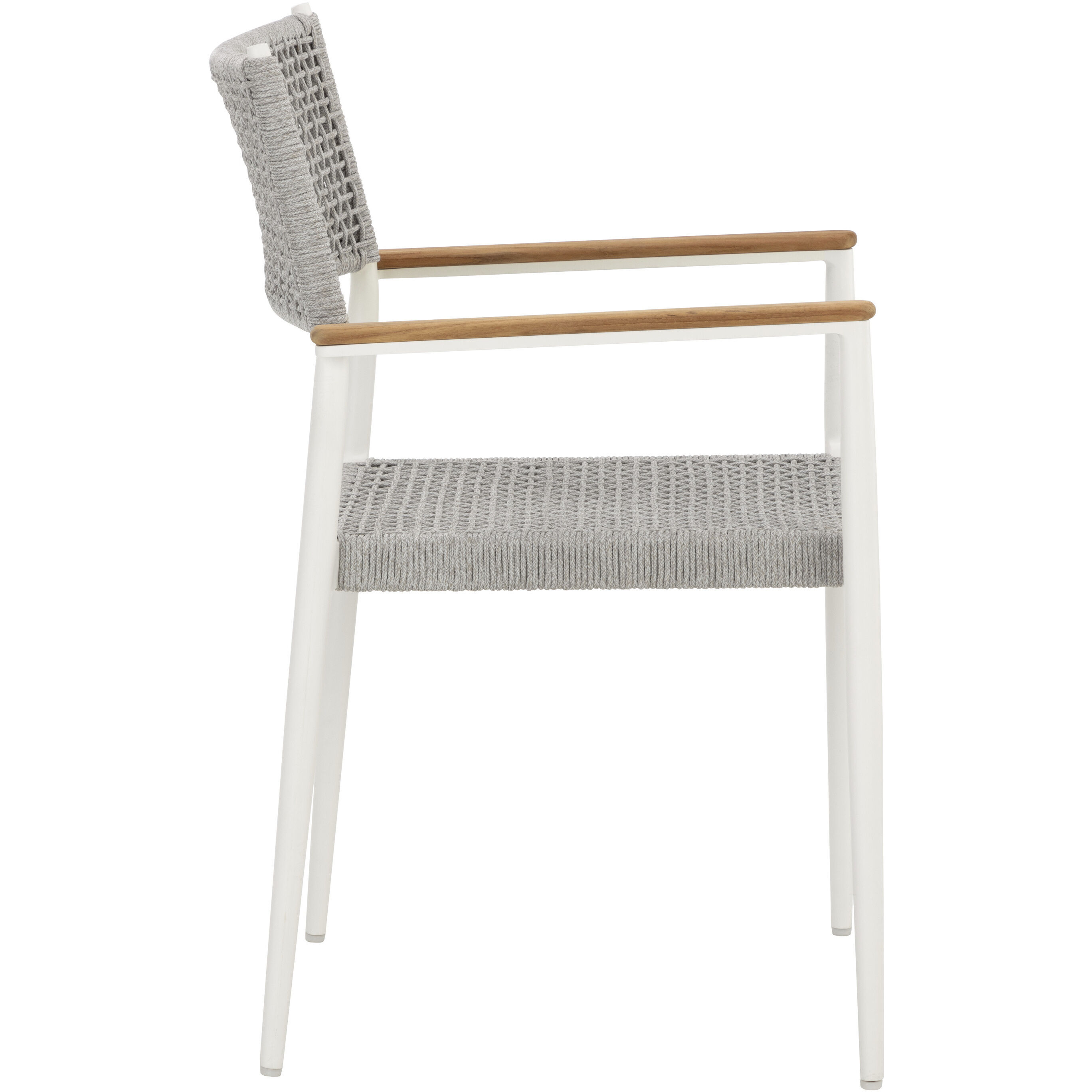 Nava White Outdoor Stackable Dining Armchair, Set Of 2
